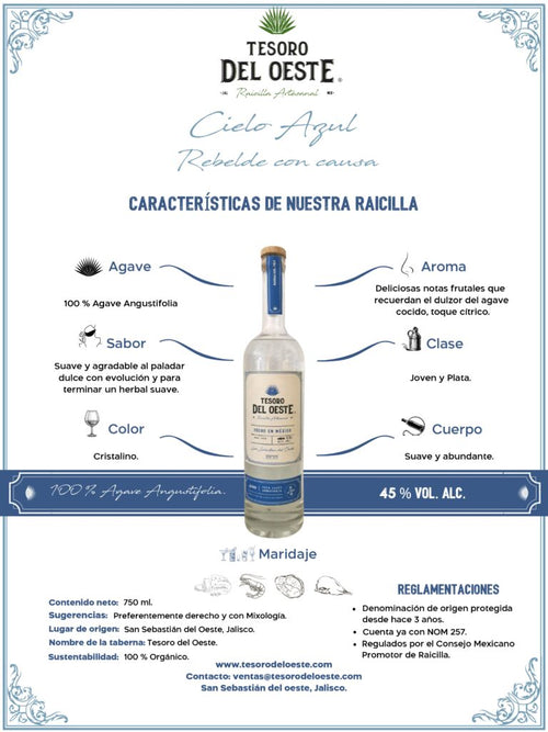 Raicilla Artesanal Cielo Azul