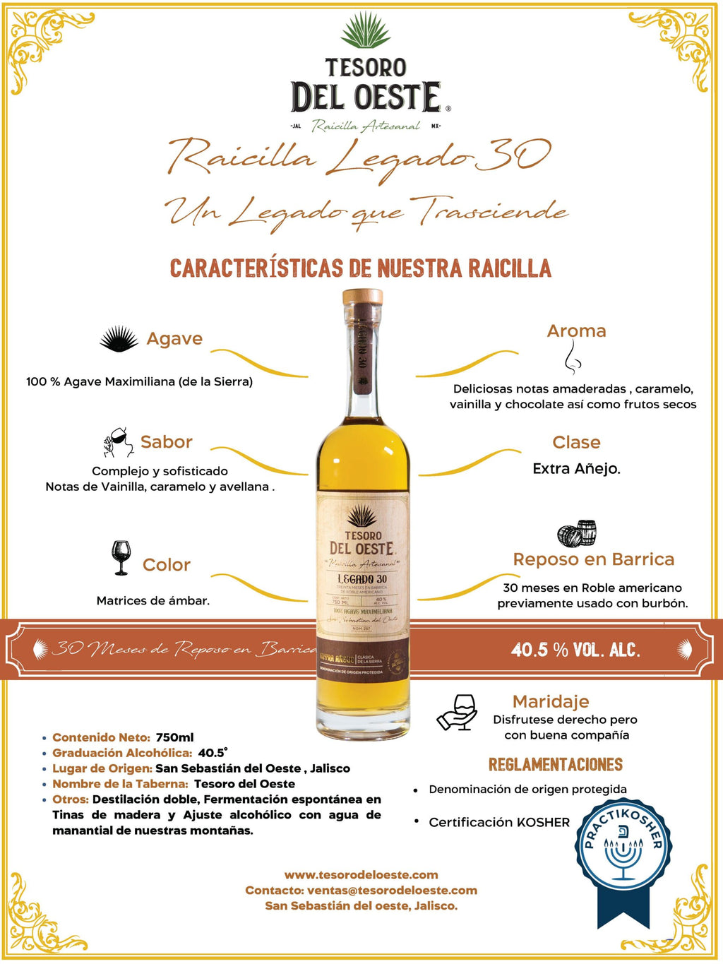 Raicilla Extra Añeja Legado 30
